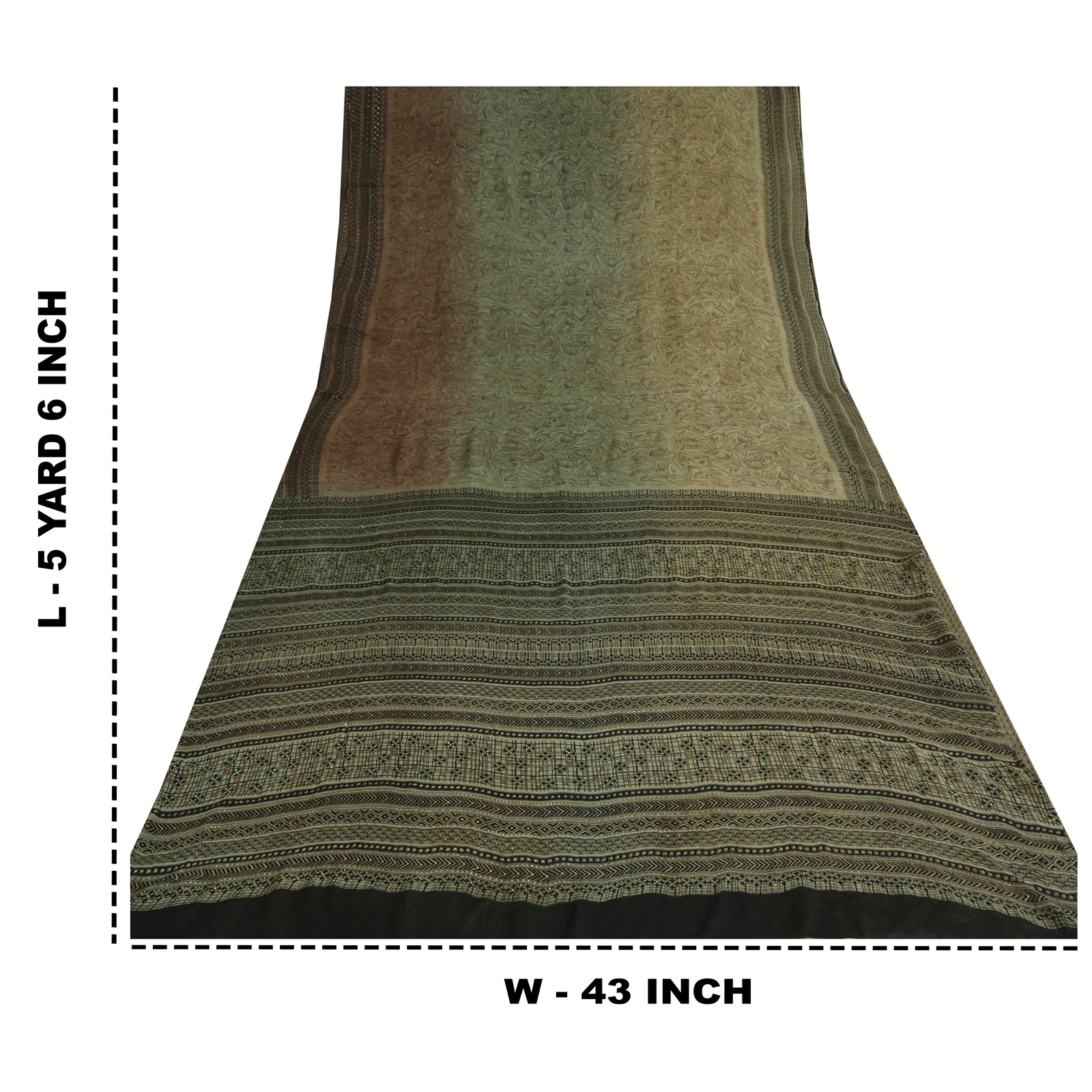 Sanskriti Vintage Black Sarees Pure Georgette Silk Hand Embroidered Fabric Sari