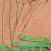 Sanskriti Vintage Cream Sarees Blend Silk Hand Woven Premium Sari Craft Fabric