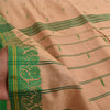 Sanskriti Vintage Cream Sarees Blend Silk Hand Woven Premium Sari Craft Fabric