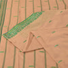 Sanskriti Vintage Cream Sarees Blend Silk Hand Woven Premium Sari Craft Fabric