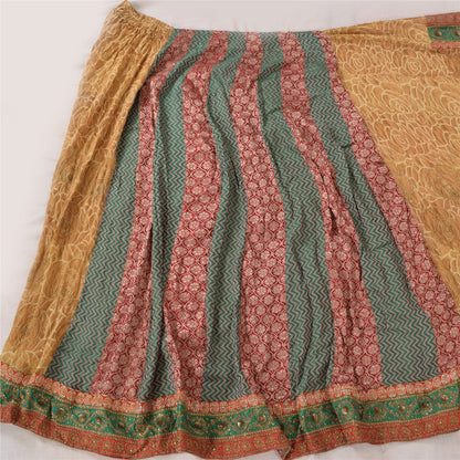 Sanskriti Vintage Sarees Pure Georgette Hand Beads Pre Stitched Lehenga 5yd Sari
