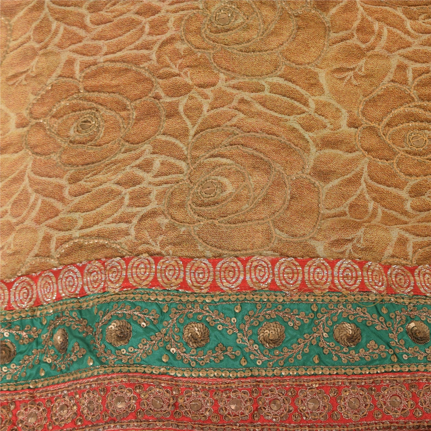 Sanskriti Vintage Sarees Pure Georgette Hand Beads Pre Stitched Lehenga 5yd Sari