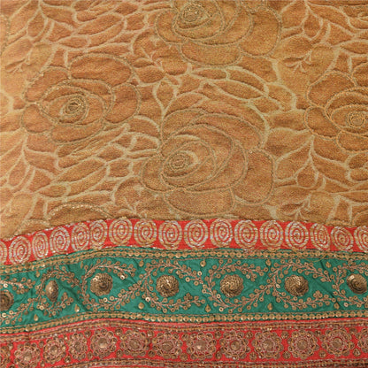 Sanskriti Vintage Sarees Pure Georgette Hand Beads Pre Stitched Lehenga 5yd Sari
