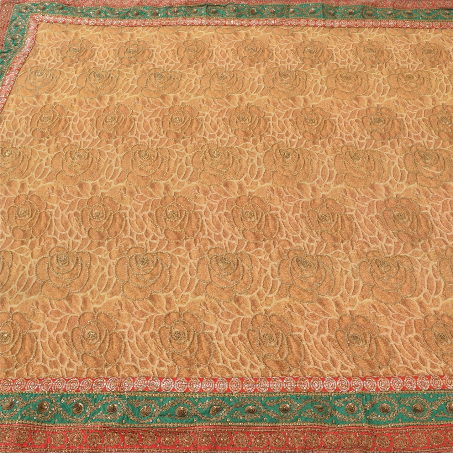 Sanskriti Vintage Sarees Pure Georgette Hand Beads Pre Stitched Lehenga 5yd Sari