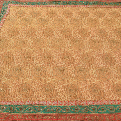 Sanskriti Vintage Sarees Pure Georgette Hand Beads Pre Stitched Lehenga 5yd Sari