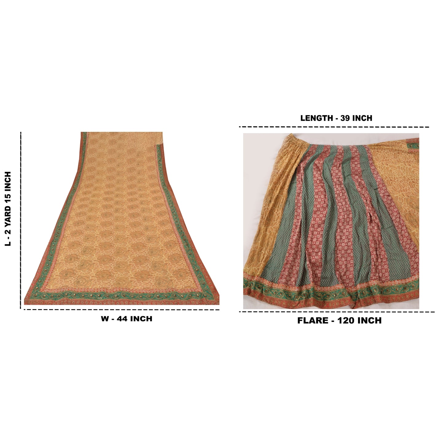Sanskriti Vintage Sarees Pure Georgette Hand Beads Pre Stitched Lehenga 5yd Sari