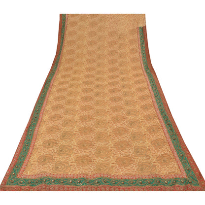 Sanskriti Vintage Sarees Pure Georgette Hand Beads Pre Stitched Lehenga 5yd Sari