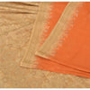 Sanskriti Vintage Orange Sarees Pure Silk Hand Woven Sari 5yrd Craft Fabric