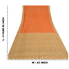 Sanskriti Vintage Orange Sarees Pure Silk Hand Woven Sari 5yrd Craft Fabric