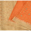 Sanskriti Vintage Orange Sarees Pure Silk Hand Woven Sari 5yrd Craft Fabric