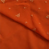 Sanskriti Vintage Indian Saree Georgette Hand Beaded Craft Fabric Cultural Sari