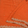 Sanskriti Vintage Indian Saree Georgette Hand Beaded Craft Fabric Cultural Sari