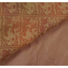 Sanskriti Vintage Pink Saree Pure Silk Woven Baluchari 5 YD Fabric Craft Sari