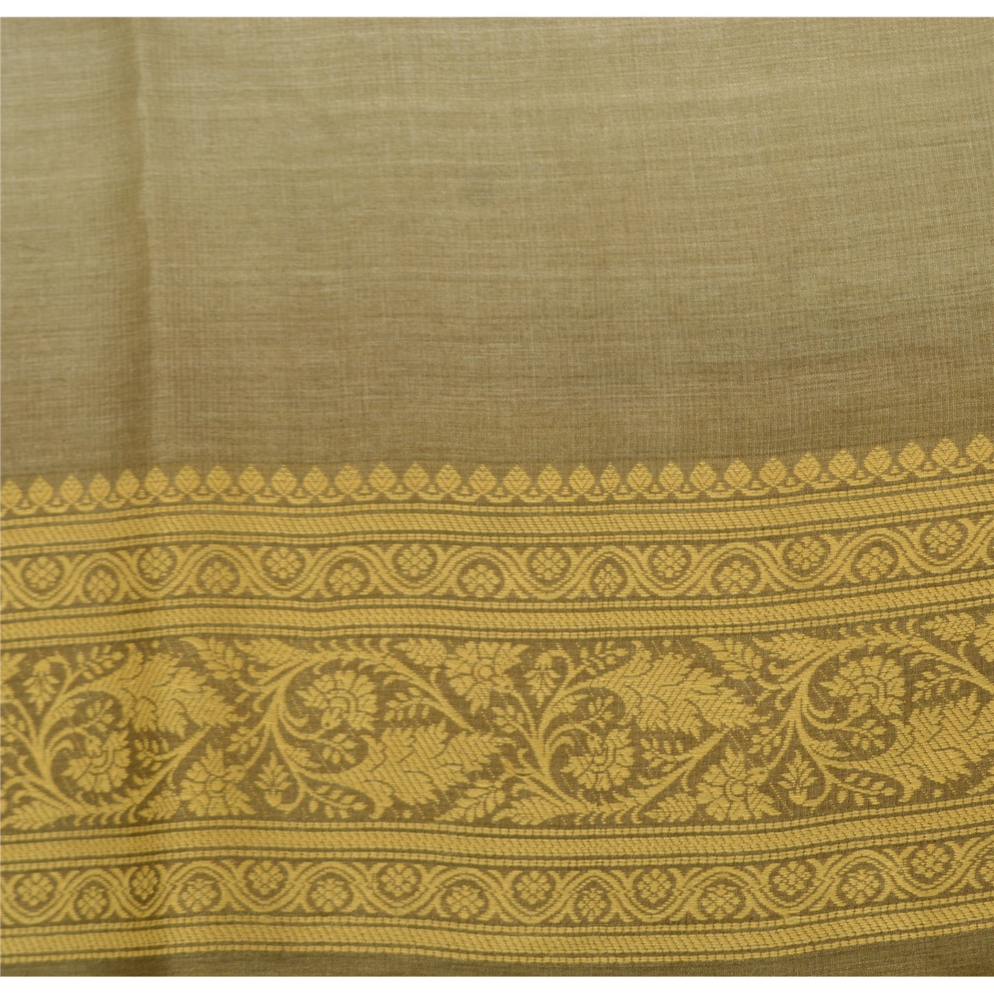 Sanskriti Vintage Indian Brown & Grey Sarees Pure Silk Woven Premium Sari Fabric