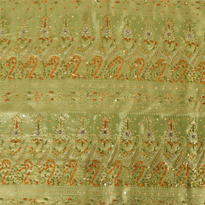 Sanskriti Vintage Sarees Art Silk Hand Beaded Woven Premium Sari Craft Fabric