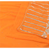 Sanskriti Vintage Neon Orange Pure Georgette Silk Sari Fabric: Hand Beaded Vintage Craft Crafters & Upcyclers, Indian Eco-Friendly Fabric