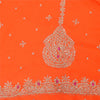 Sanskriti Vintage Orange Sarees Georgette Hand Beaded Premium Sari Craft Fabric