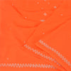 Sanskriti Vintage Orange Sarees Georgette Hand Beaded Premium Sari Craft Fabric