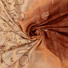 Sanskriti Vintage Brown Sarees Pure Silk Hand Beaded Mirror Sari Craft Fabric