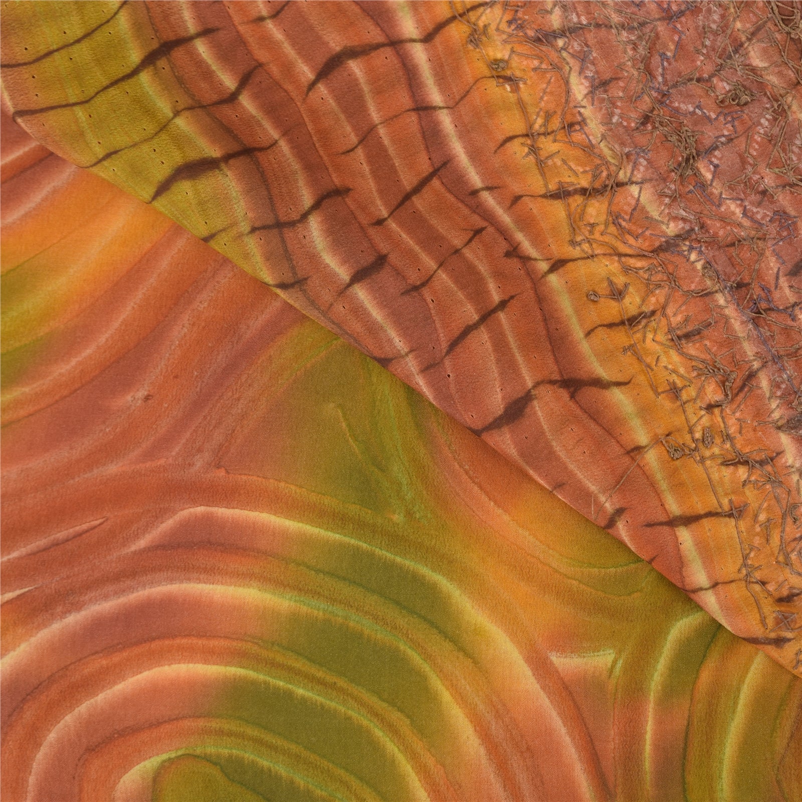 Sanskriti Vintage Saree Pure Crepe Silk Hand Beaded Premium Leheria Sari Fabric