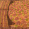 Sanskriti Vintage Saree Pure Crepe Silk Hand Beaded Premium Leheria Sari Fabric