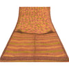 Sanskriti Vintage Saree Pure Crepe Silk Hand Beaded Premium Leheria Sari Fabric