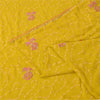 Sanskriti Vintage Yellow Sarees Georgette Hand Beaded Craft Fabric Ethnic Sari