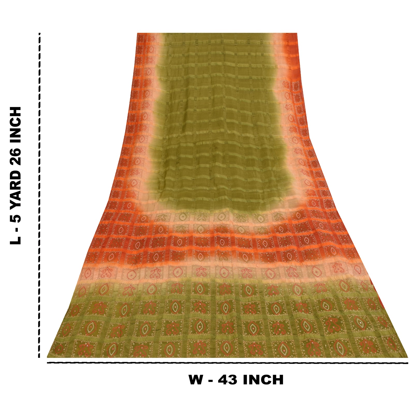 Sanskriti Vintage Green Sarees 100% Pure Silk Hand Embroidered Craft Fabric Sari