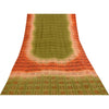 Sanskriti Vintage Green Sarees 100% Pure Silk Hand Embroidered Craft Fabric Sari