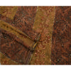 Sanskriti Vintage Indian Brown Sarees Georgette Hand Beaded Craft Fabric Sari