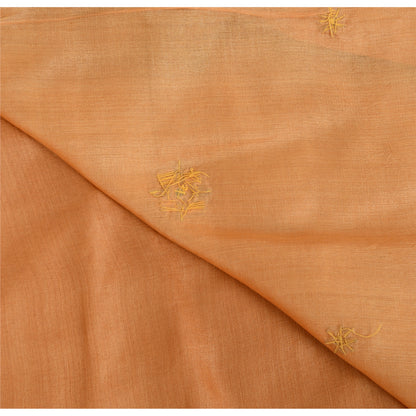 Sanskriti Vintage Indian Orange Sarees Pure Silk Hand Beaded Premium Fabric Sari