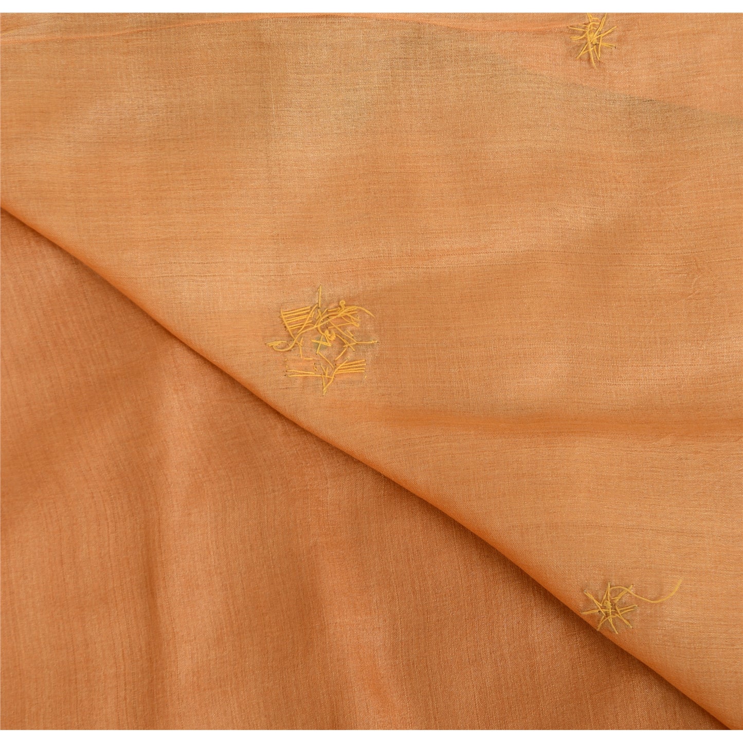 Sanskriti Vintage Indian Orange Sarees Pure Silk Hand Beaded Premium Fabric Sari