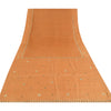 Sanskriti Vintage Indian Orange Sarees Pure Silk Hand Beaded Premium Fabric Sari