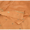 Sanskriti Vintage Indian Orange Sarees Pure Silk Hand Beaded Premium Fabric Sari