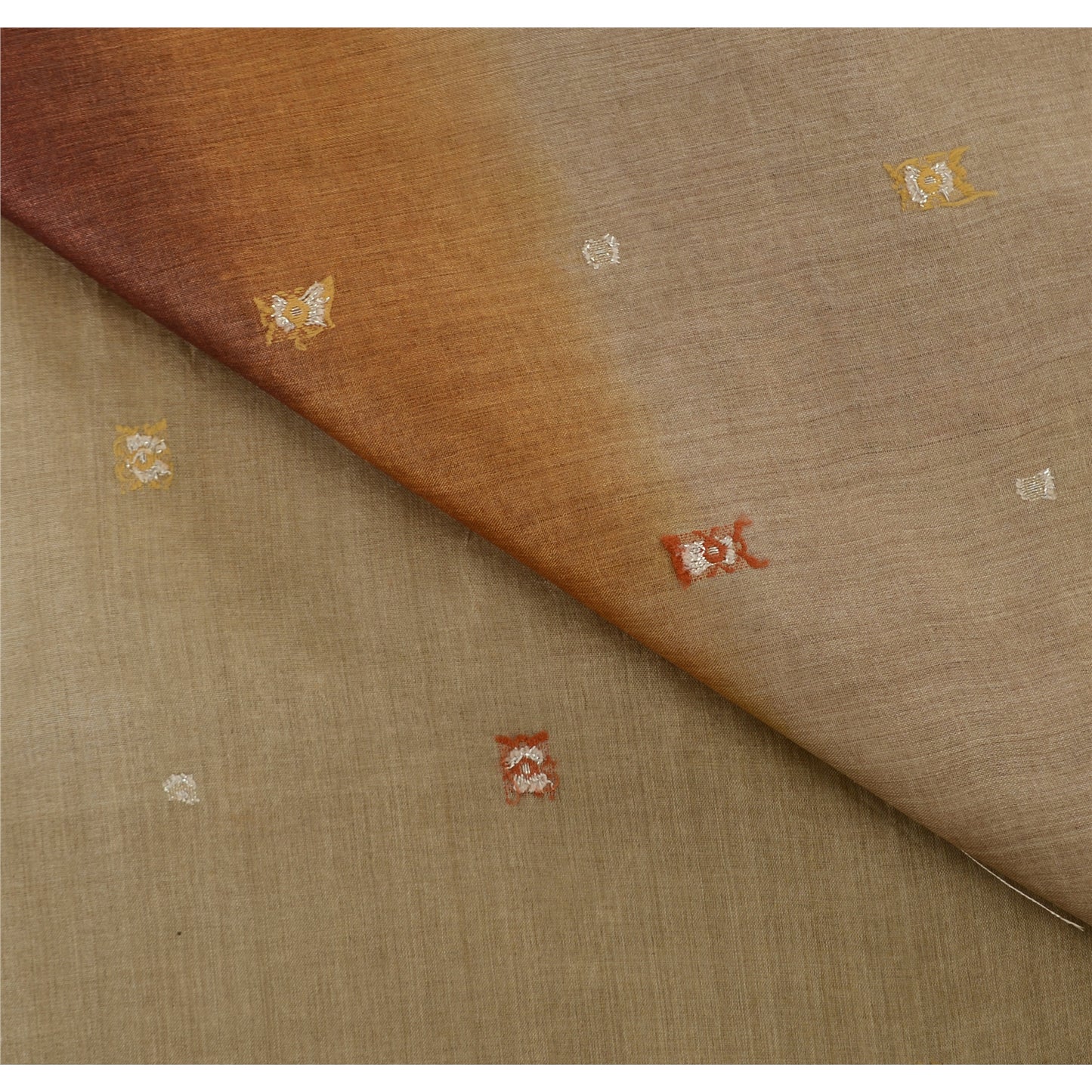 Sanskriti Vintage Indian Sarees Ombre Pure Silk Woven premium Sari Craft Fabric
