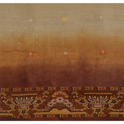 Sanskriti Vintage Indian Sarees Ombre Pure Silk Woven premium Sari Craft Fabric