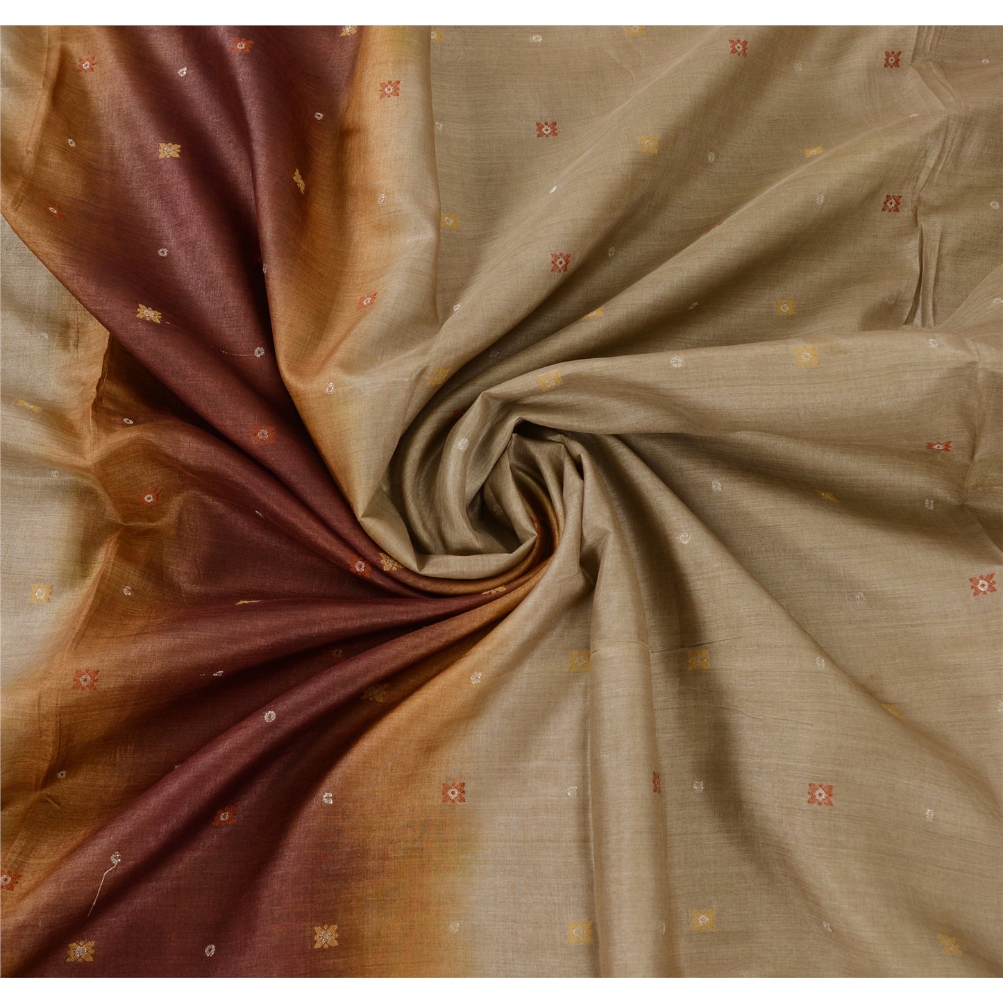 Sanskriti Vintage Indian Sarees Ombre Pure Silk Woven premium Sari Craft Fabric