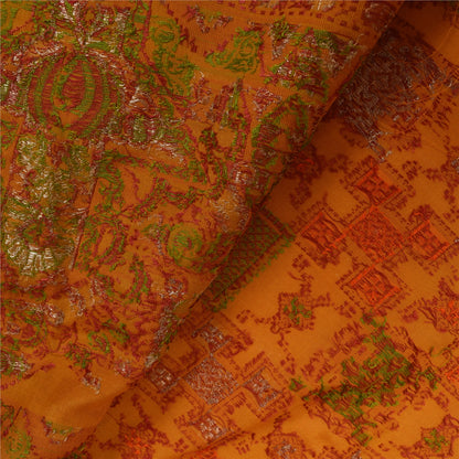 Sanskriti Vintage Indian Mustard Sarees Pure Silk Woven Premium Sari 5yd Fabric