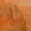 Sanskriti Vintage Orange/Peach Sarees Pure Silk Woven Cultural Sari Craft Fabric