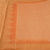 Sanskriti Vintage Orange/Peach Sarees Pure Silk Woven Cultural Sari Craft Fabric