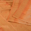 Sanskriti Vintage Orange/Peach Sarees Pure Silk Woven Cultural Sari Craft Fabric