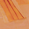 Sanskriti Vintage Orange Saree Pure Silk Zari Hand Beaded Craft Fabric 5 YD Sari