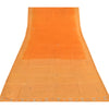 Sanskriti Vintage Orange Saree Pure Silk Zari Hand Beaded Craft Fabric 5 YD Sari