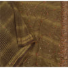 Sanskriti Vintage Brown Sarees Georgette Hand Beaded Woven Fabric Premium Sari