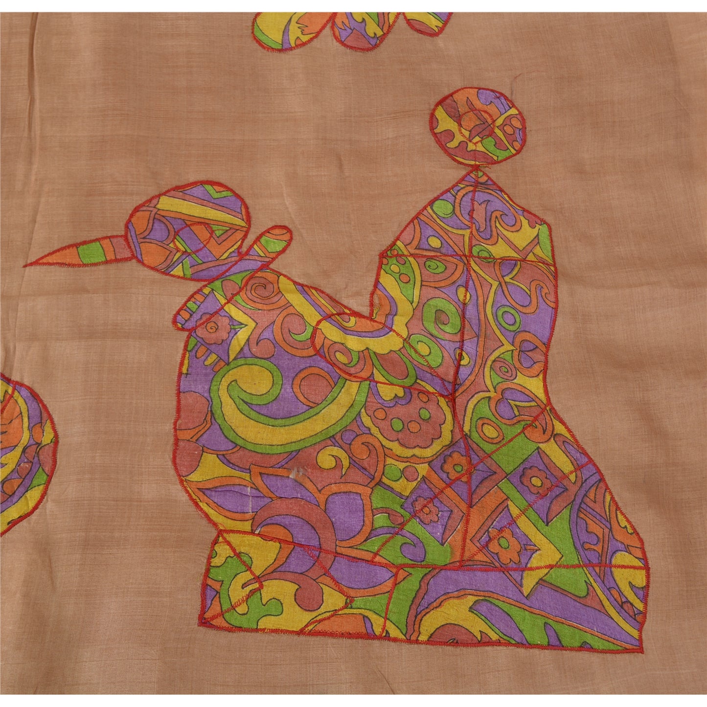 Sanskriiti Vintage Brown Sarees Pure Silk Embroidered Craft Fabric Premium Sari