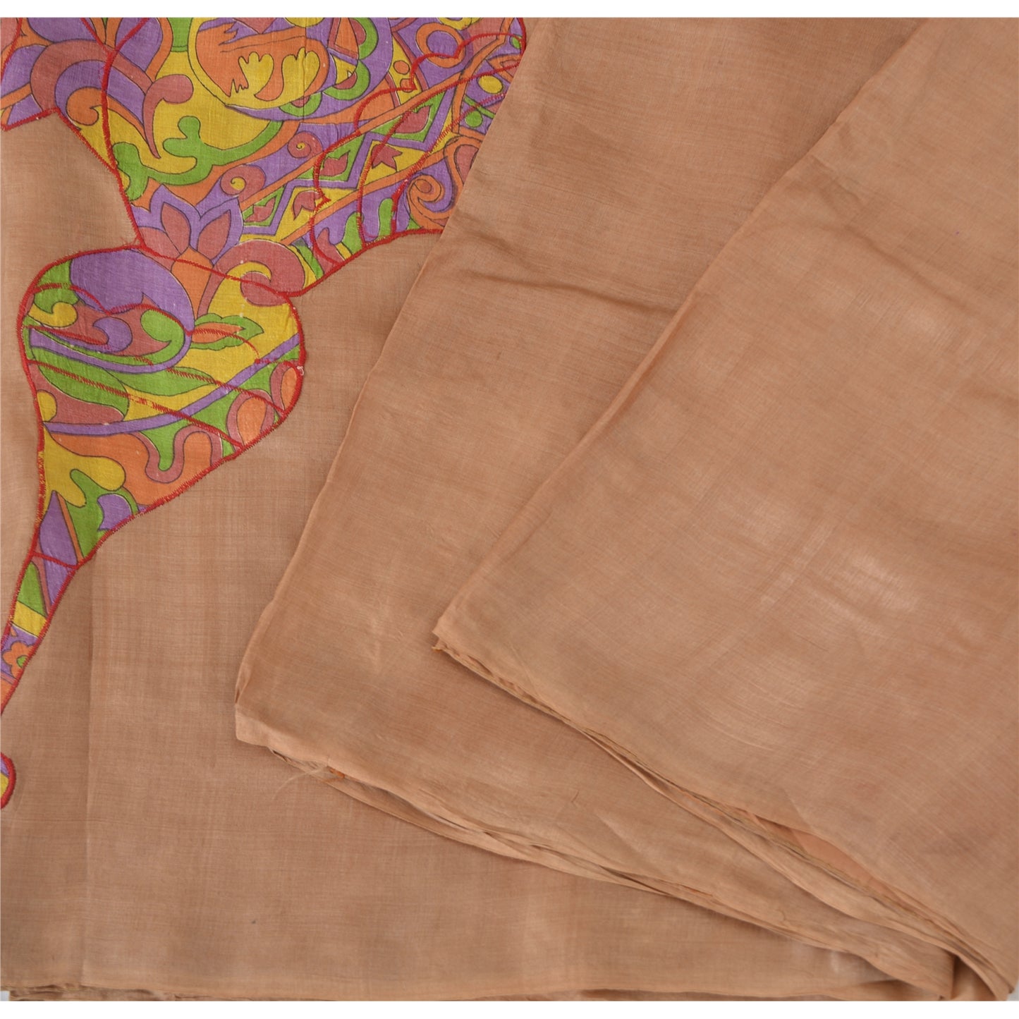 Sanskriiti Vintage Brown Sarees Pure Silk Embroidered Craft Fabric Premium Sari