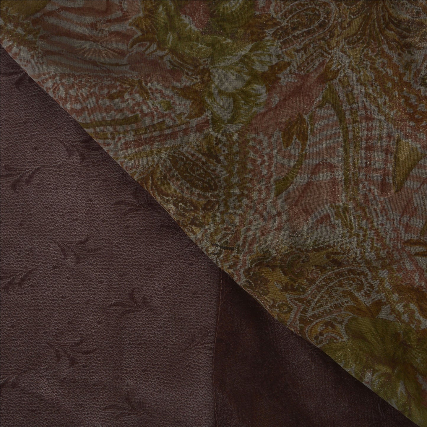 Sanskriti Vintage Indian Sari Purple Blend Georgette Printed Sarees Craft Fabric