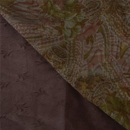 Sanskriti Vintage Indian Sari Purple Blend Georgette Printed Sarees Craft Fabric