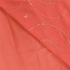Sanskriti Vintage Peach Sarees Georgette Hand Beaded Premium Sari Craft Fabric