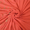 Sanskriti Vintage Peach Sarees Georgette Hand Beaded Premium Sari Craft Fabric